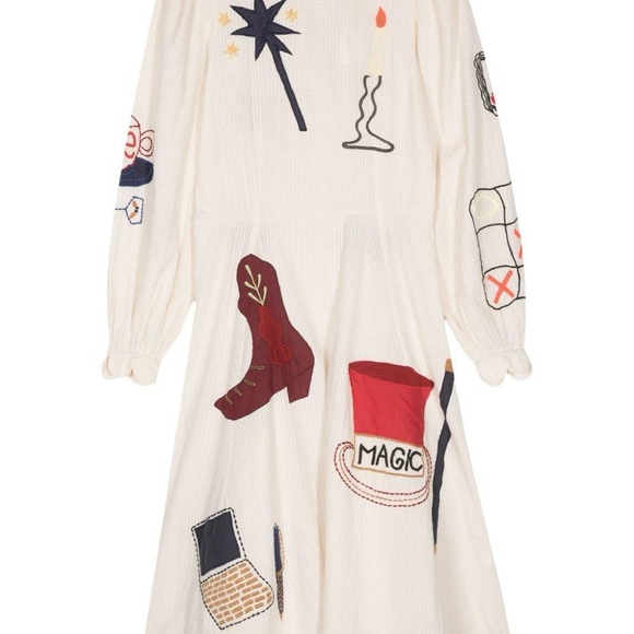 Stella nova seersucker magic Katara Handcrafted Midi Dress Size Large - Picture 3 of 14